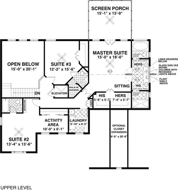 Upper Floorplan image of The Windsor House Plan